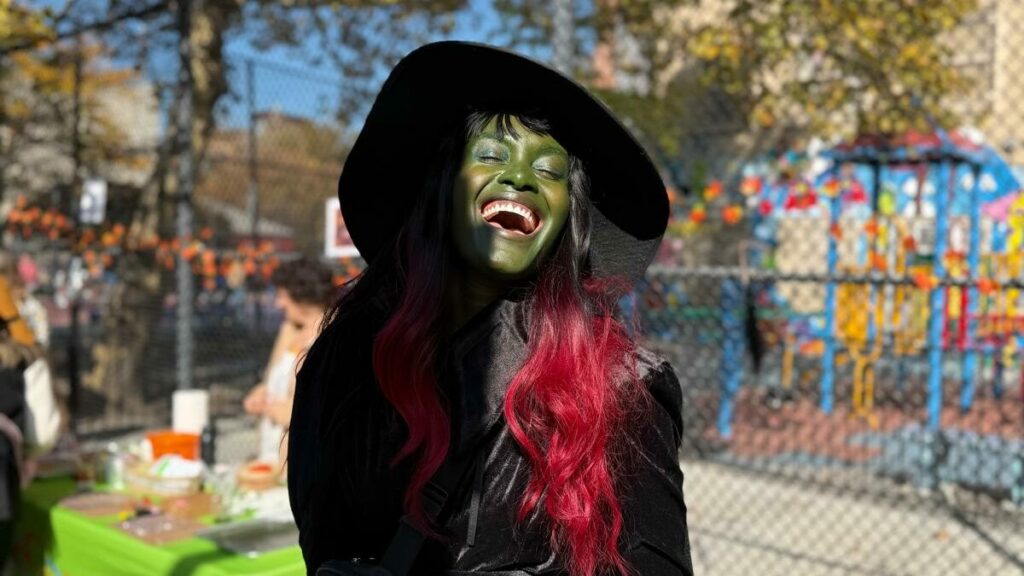 PS 282 parent dressed up for Fall Fest